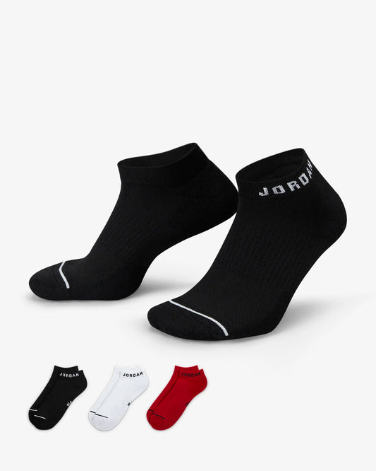 Jordan Everyday No-Show Socks Pack Of 3 Black/White/Red