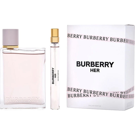 Burberry Her Travel Set Eau De Parfum Spray 3.3 oz & Eau De Parfum Spray 0.33 oz Mini