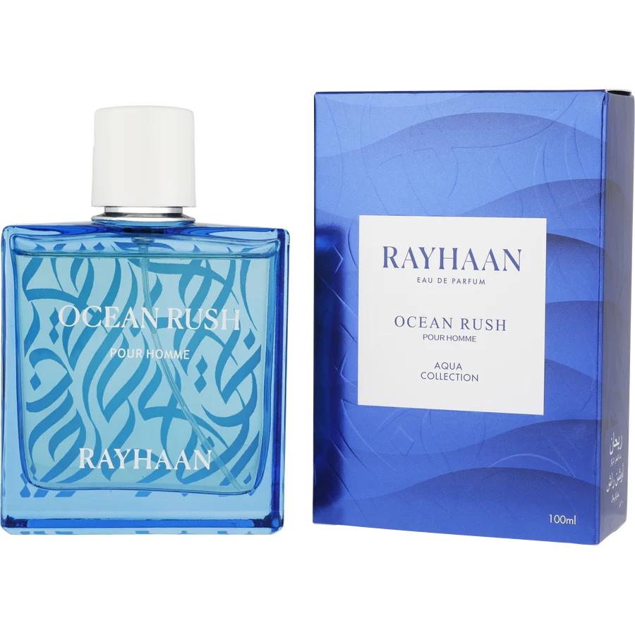 Rayhaan Ocean Rush Eau de Parfum Men 3.4 oz / 100 ml  (Aqua Collection)