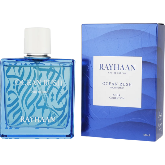 Rayhaan Ocean Rush Eau de Parfum Men 3.4 oz / 100 ml  (Aqua Collection)