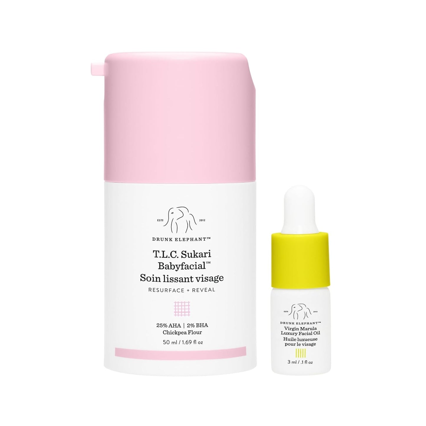 Drunk Elephant T.L.C Sukari Babyfacial + Virgin Marula Oil Sample