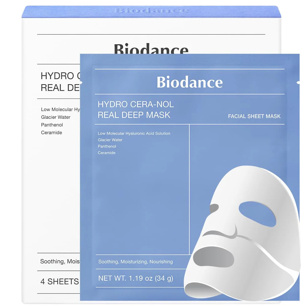 Biodance Hydro Cera-Nol Real Deep Mask Facial Sheet Mask 4 Sheets 136 g 4.79 oz