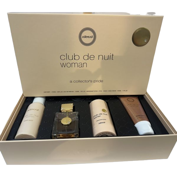 Club Nuit Ladies 1.0oz Edp + Hair Mist + Hand Cream + Deo Stick By Armaf