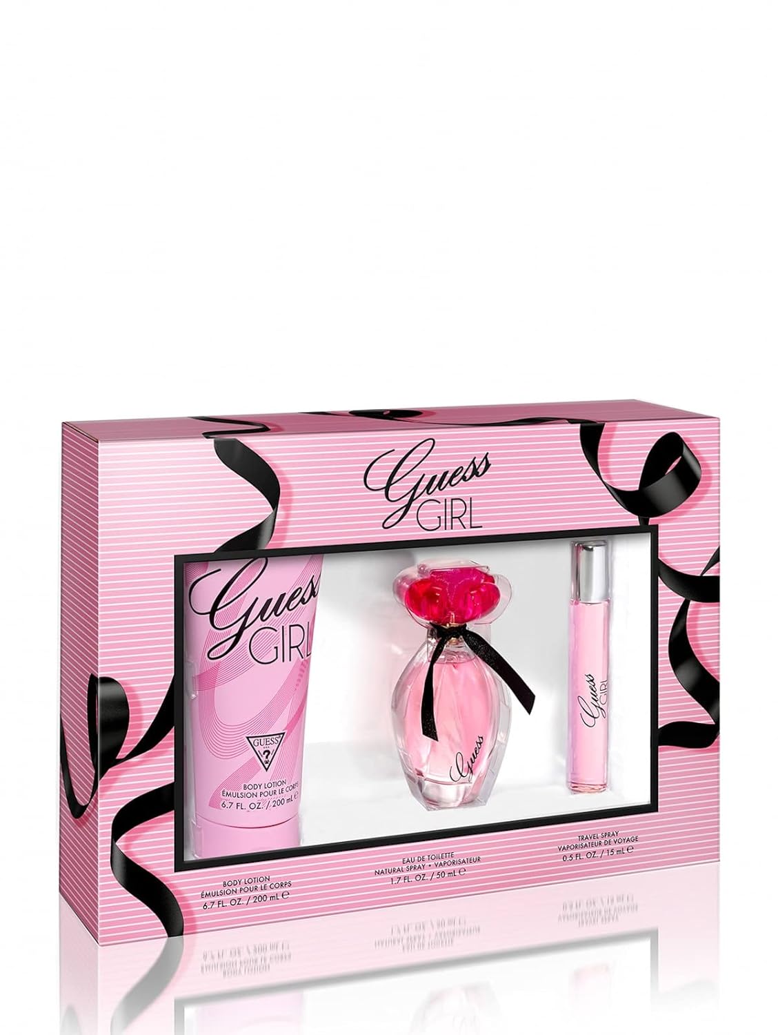 Guess Girl 3 Pc Gift Set 3.4oz EDT Spray, 0.5oz EDT Spray, 6.7oz Body Lotion