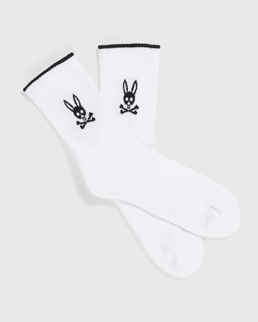 Psycho Bunny Men's Sport Socks White O/S