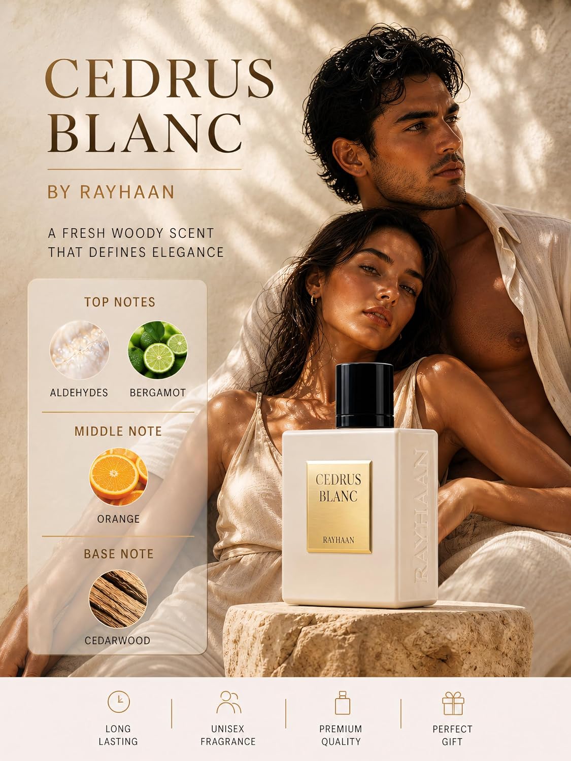 Rayhaan Cedars Blanc Eau de Parfum Unisex 3.4 oz / 100 ml