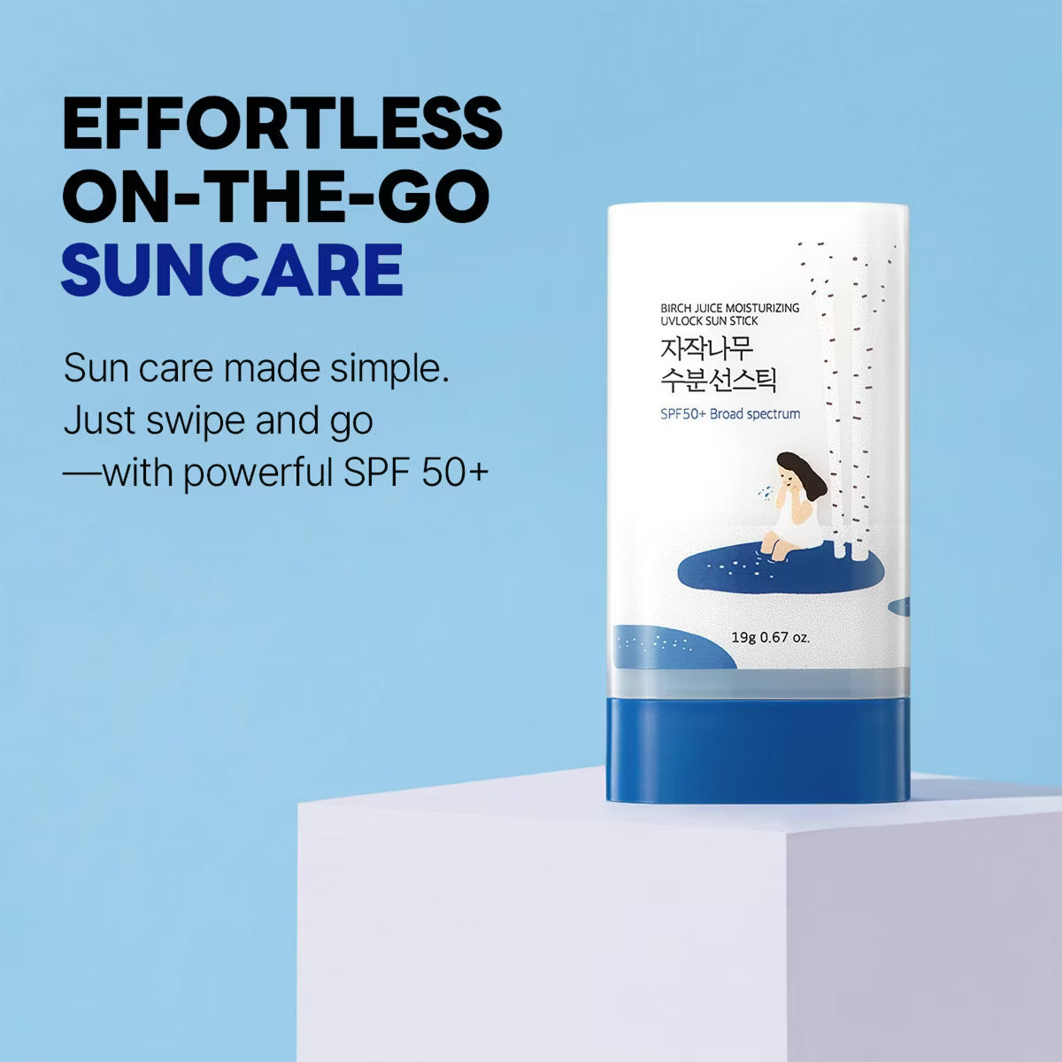 Round Lab Birch Juice Moisturizing UV-Lock Sun Stick SPF50+ PA++++, 19 g / 0.67 oz