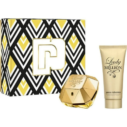 Paco Rabanne Lady Million Gift Set for Women 2.7 oz Parfum + 3.4oz Lotion