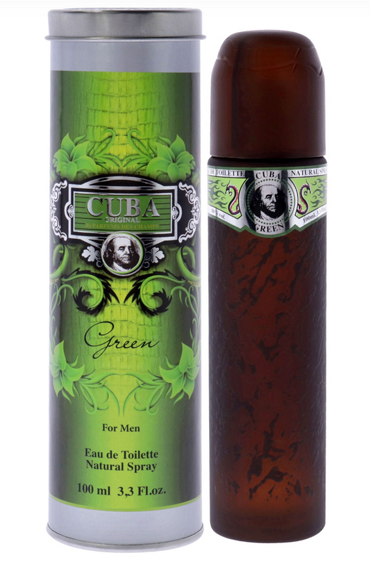 Cuba Green by Cuba for Men Eau de Toilette – 3.3 oz / 100 ml (1–2 Pack Options)