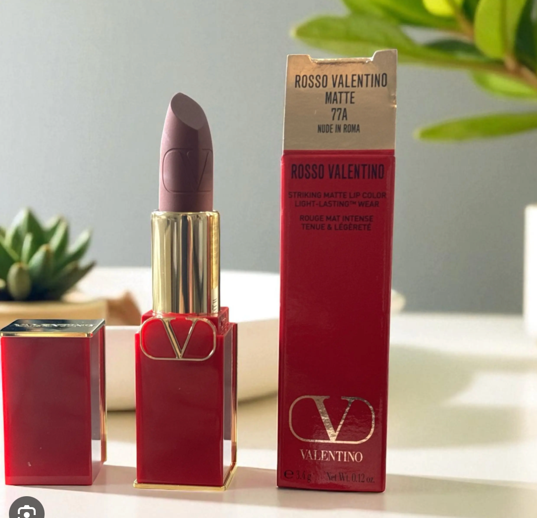 Valentino Beauty Rosso Matte Lipstick – 77A Nude In Roma – 3.4g (1-2 Pack Options)