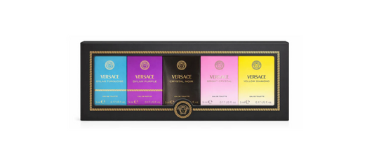 Versace Miniatures Collection for Women Eau de Parfum & Eau de Toilette Gift Set 0.17 oz / 5 ml (Set of 5)