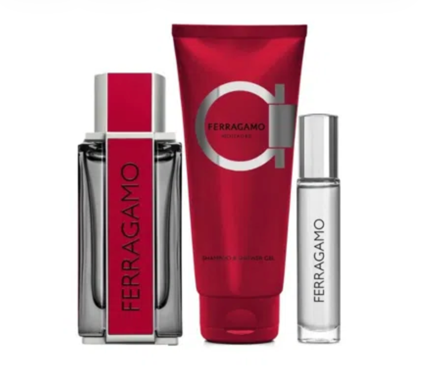 Salvatore Ferragamo Red Leather 3-Piece Gift Set Eau de Parfum