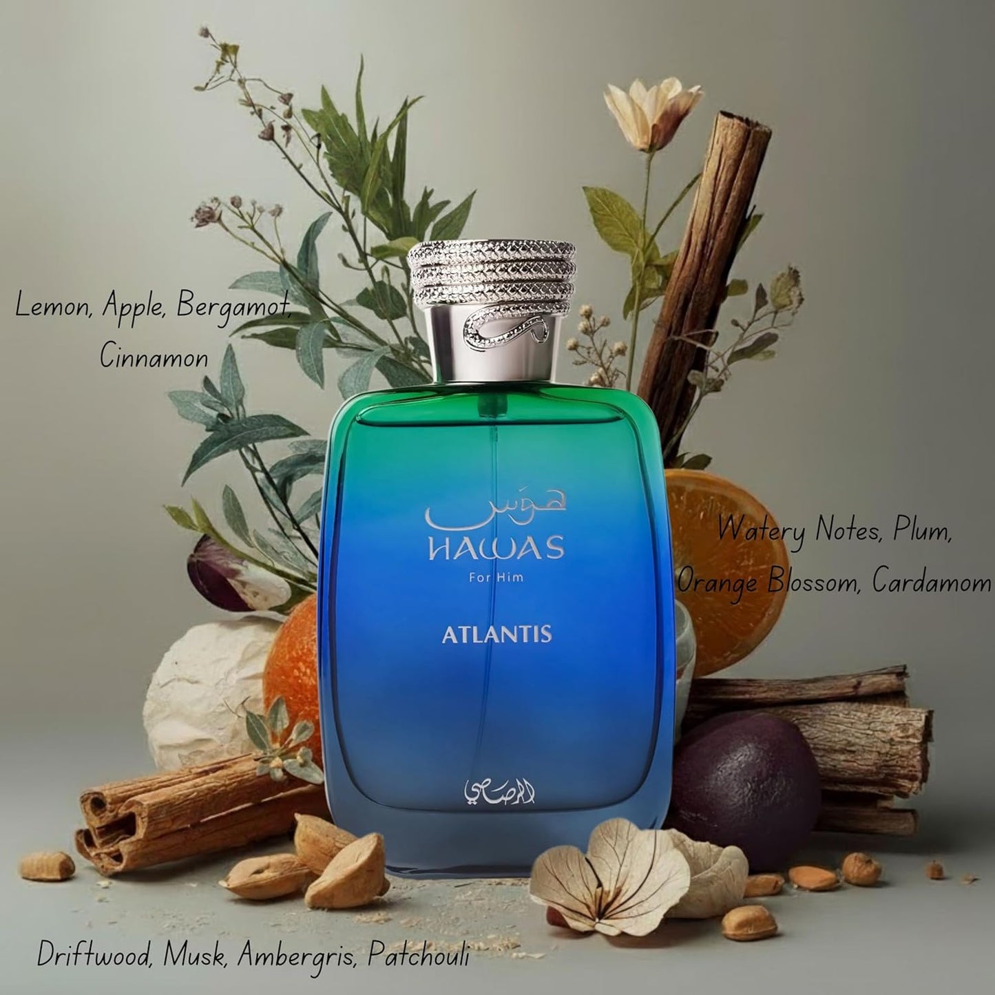 Hawas Atlantis For Men Eau de Parfum for Men 3.4 oz 100 ml By Rasasi