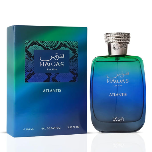 Hawas Atlantis For Men Eau de Parfum for Men 3.4 oz 100 ml By Rasasi