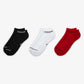Jordan Everyday No-Show Socks Pack Of 3 Black/White/Red