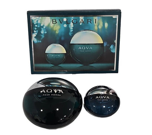 Bvlgari Aqva Pour Homme EDT Spray 2 Pc Gift Set 100 ml & 15 ml Brand New In Box
