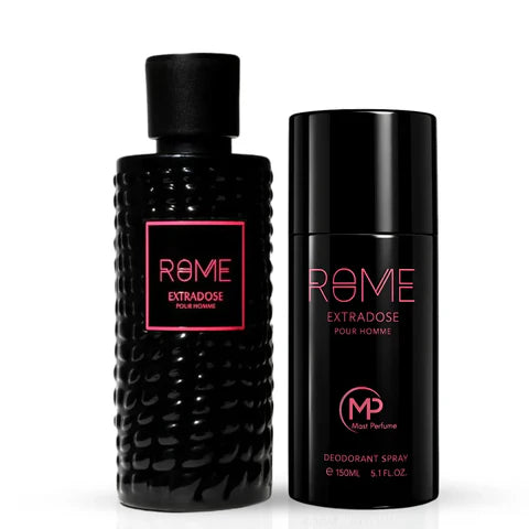 Rome Extradose Pour Homme 2-Piece Set EDP 3.4 oz / 100 ml + Deodorant Spray 5.1 fl oz / 150 ml Men by Bharara