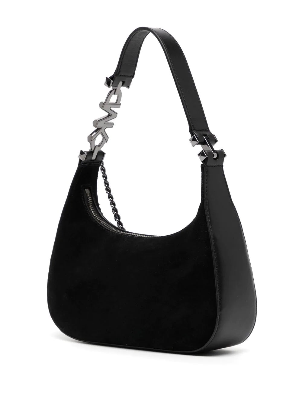 Michael Kors black leather saddle bag purse with... - Depop