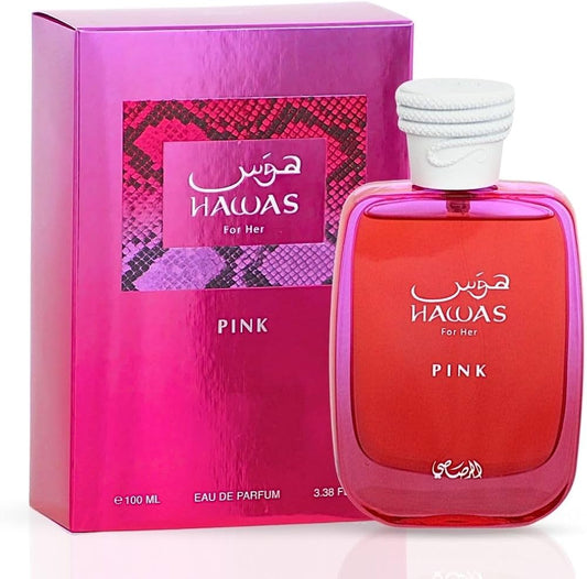 Hawas Pink For Women Eau de Parfum 3.4 oz 100 ml By Rasasi