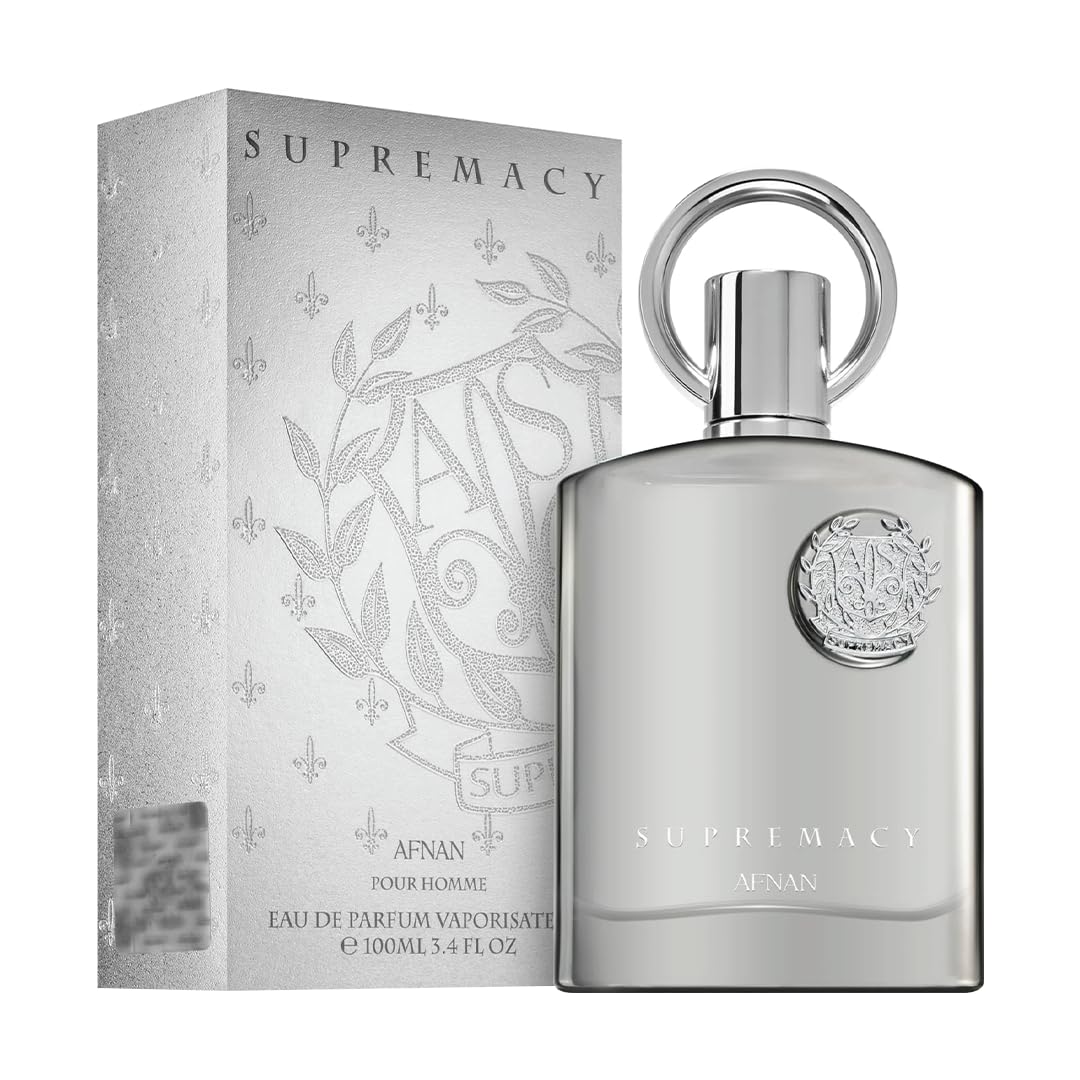 Afnan Supremacy Silver Eau de Parfum for Men, 3.4 Fl. Oz 100 ml