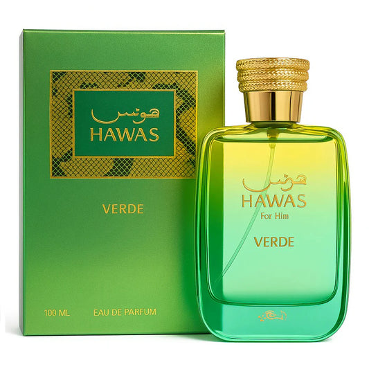 Hawas Verde For Men Eau de Parfum for Men 3.4 oz 100 ml By Rasasi