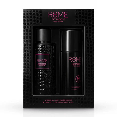 Rome Extradose Pour Homme 2-Piece Set EDP 3.4 oz / 100 ml + Deodorant Spray 5.1 fl oz / 150 ml Men by Bharara