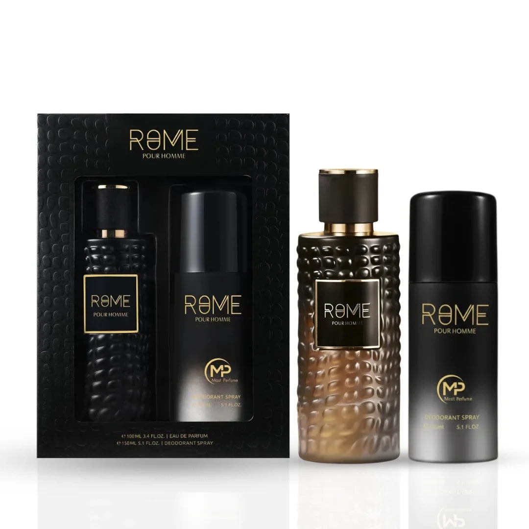 Rome Pour Homme 2-Piece Set EDP 3.4 oz / 100 ml + Deodorant Spray 5.1 fl oz / 150 ml Men by Bharara