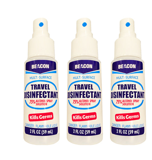 Travel Disinfectant Multi-Surface 75% Alcohol by Beacon "3-PACK"