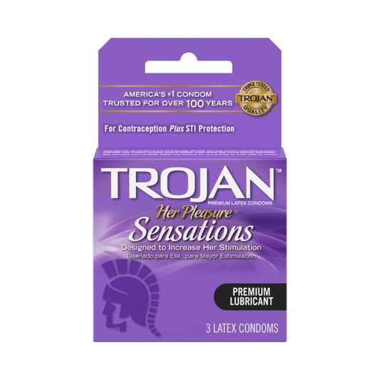 Trojan Her Pleasure Sensations Lubricated Condoms "6-PACK"