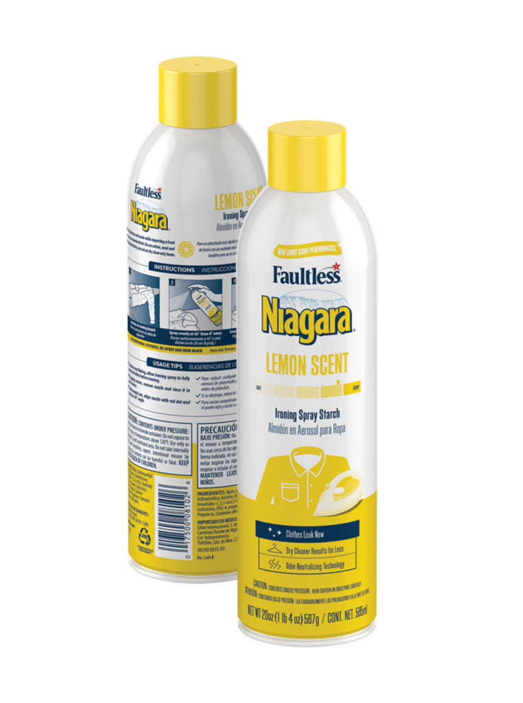 Faultless Niagara Lemon Scent Ironing Spray Starch 20 oz "2-PACK"