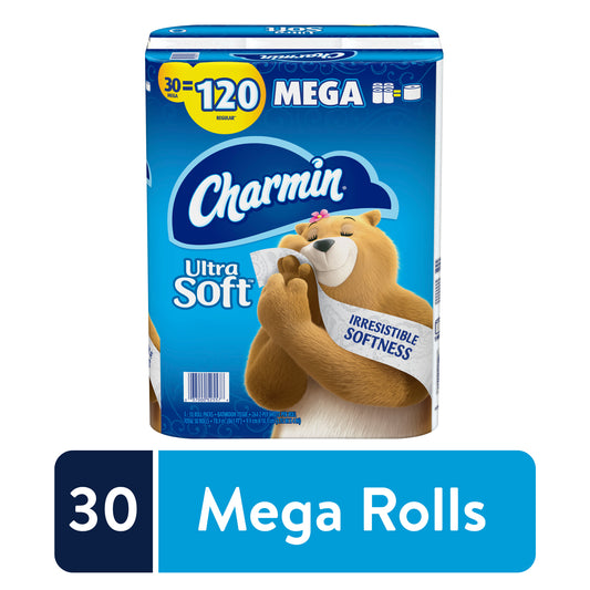 Charmin Ultra Soft Toilet Paper 30=120 Mega Rolls 264 Sheets per Roll