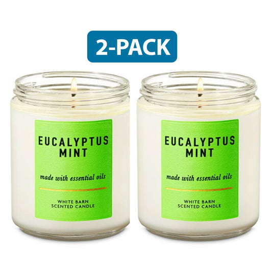Bath & Body Works Eucalyptus Mint Scented Candle "2-PACK"
