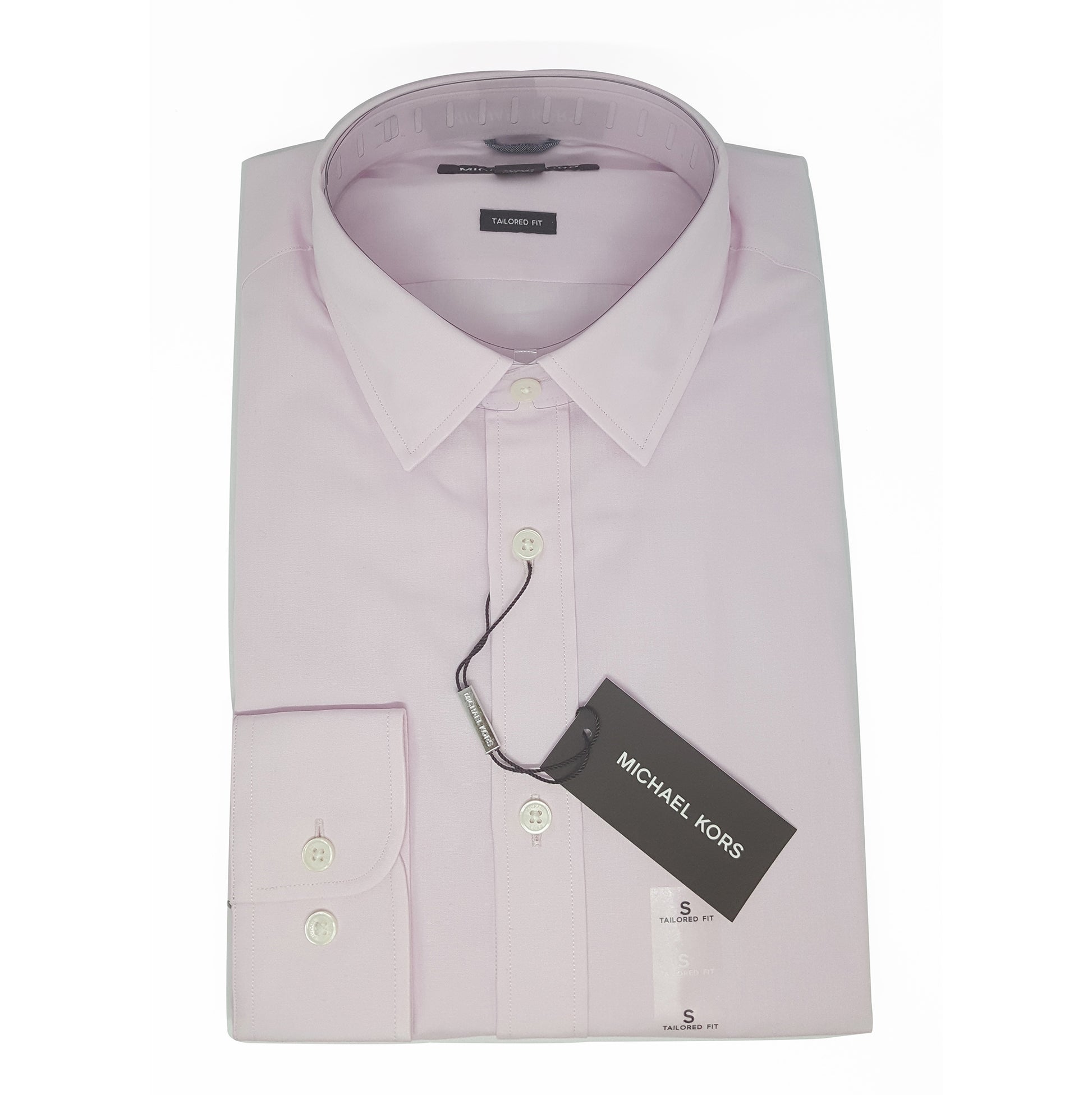 Michael Kors Tailored Fit Shirt (Pink) Men's Long Sleeve Michael Kors Tailored Fit Shirt (Pink) Men's Long Sleeve