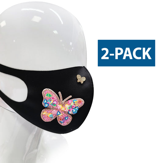 Reusable Fashion Face Mask high Quality Butterfly "2-PACK"