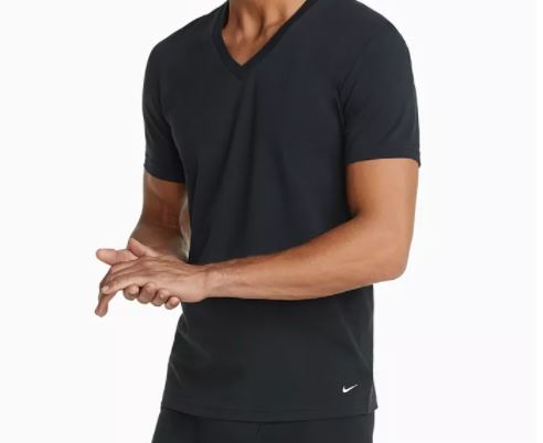 Nike Men's 2-Pack Everyday Cotton Stretch V-Neck Undershirts