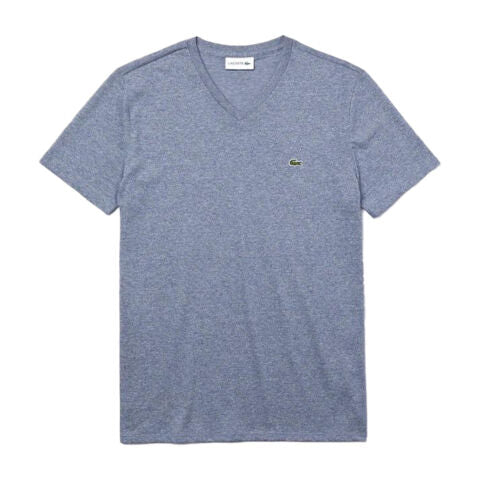 Lacoste Authentic Pima Cotton Men's Light Indigo Blue V-Neck  T-Shirt