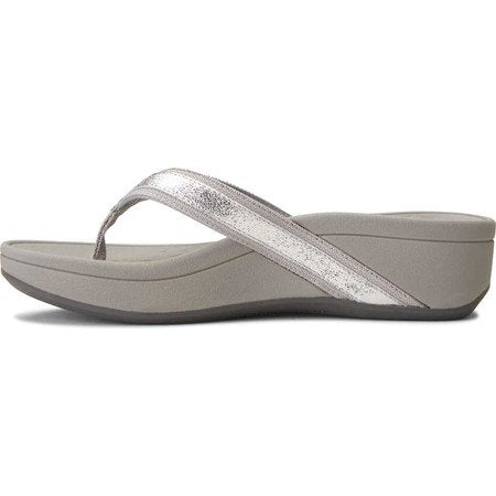 Vionic Women's Pacific High Tide Metallic Toe Post Sandal Silver