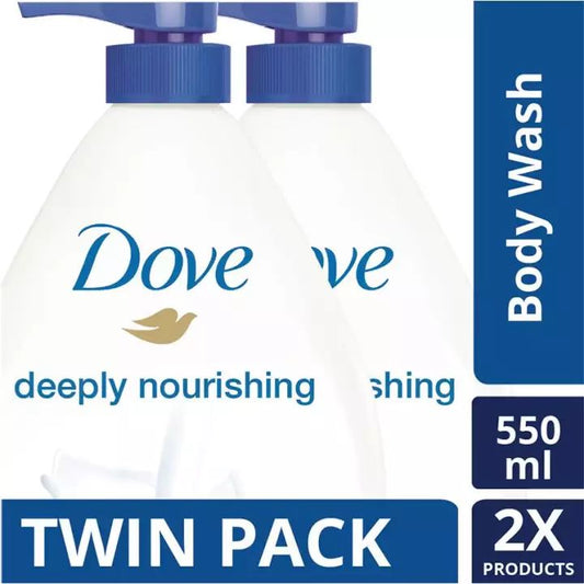 Dove Deeply Nourishing Body Wash Nutrium Moisture Smooth and Soft Body Wash 550 ml 18 oz "2-PACK"
