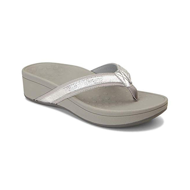 Vionic Women's Pacific High Tide Metallic Toe Post Sandal Silver