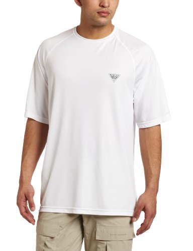 Columbia Men's Terminal Tackle Short Sleeve Shirt, White Cap, Dorado Flag