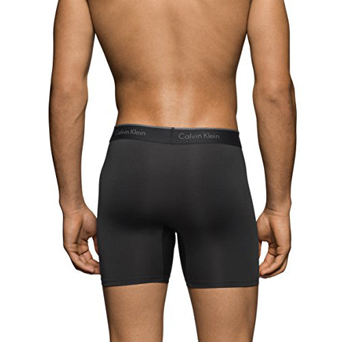 Calvin Klein Men's Underwear Microfiber Stretch 3 Pack Boxer Brief Black (NB1290-001)