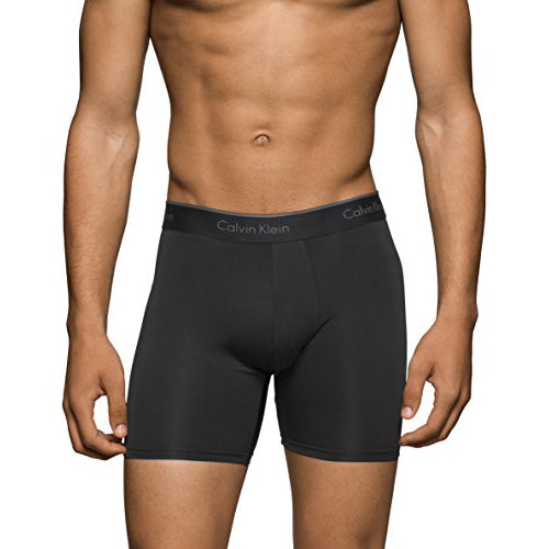 Calvin Klein Men's Underwear Microfiber Stretch 3 Pack Boxer Brief Black  (NB1290-001)