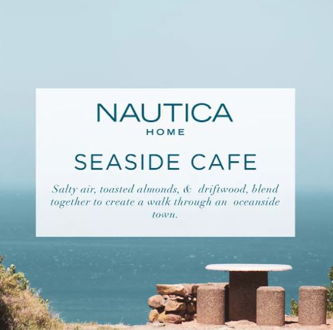 Nautica Soy Wax Blend 3 Wick Candle - Seaside Cafe 14.5 Oz