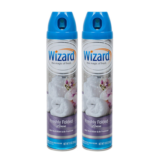 Wizard Freshly Folded Linen Air Freshener 10 oz "2-PACK"