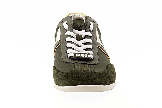 Hugo Boss Men's Fashion Dark Green Leather Sneakers Shoes (502 – Rafaelos
