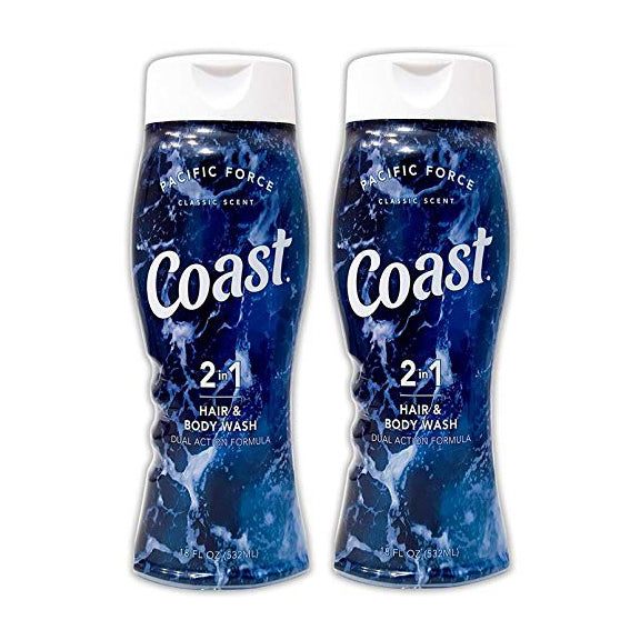 Coast Hair & Body Wash Dual Action Formula Classic Scent "2-PACK"