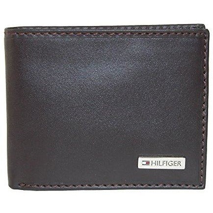 Tommy Hilfiger Leather Men's Multi-Card Passcase Bifold Wallet Brown
