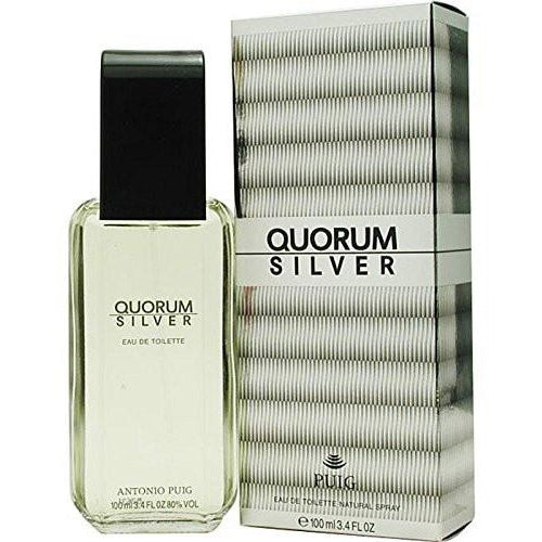 Quorum Silver For Men. Eau De Toilette Spray 3.4 oz. 100 ml. By Antonio Puig