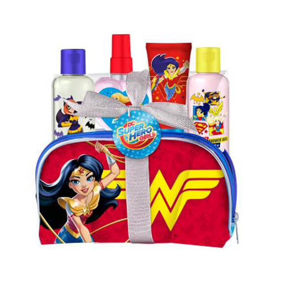 Superhero Girls Toiletry Bag EDT+Gel+Shampoo+Lotion