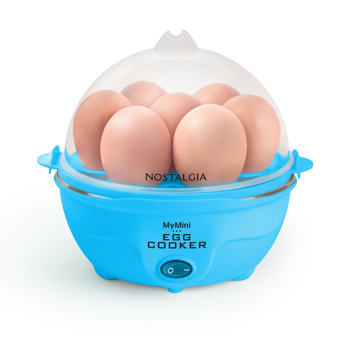 Nostalgia MyMini 7 Egg Cooker makes 7 soft medium or hard boiled eggs egg  bowls includes egg white separator (Teal)